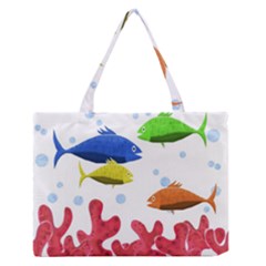 Corals And Fish Medium Zipper Tote Bag by Valentinaart