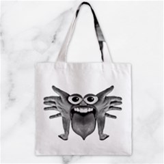 Body Part Monster Illustration Zipper Grocery Tote Bag by dflcprints