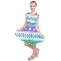 Cute rainbow bohemian Kids  Short Sleeve Dress View1