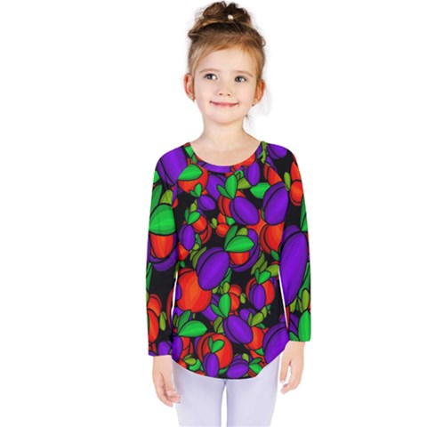 Plums And Peaches Kids  Long Sleeve Tee by Valentinaart