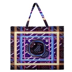 Abstract Sphere Room 3d Design Zipper Large Tote Bag by Amaryn4rt