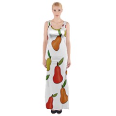 Decorative Pears Pattern Maxi Thigh Split Dress by Valentinaart