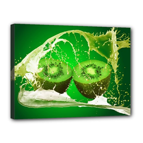 Kiwi Fruit Vitamins Healthy Cut Canvas 16  X 12  by Amaryn4rt