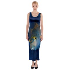 Fish Blue Animal Water Nature Fitted Maxi Dress by Amaryn4rt