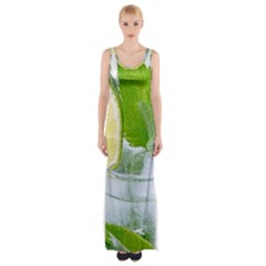 Cold Drink Lime Drink Cocktail Maxi Thigh Split Dress by Amaryn4rt