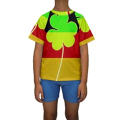 Irish German Germany Ireland Funny St Patrick Flag Kids  Short Sleeve Swimwear by yoursparklingshop