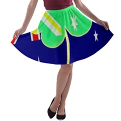 Irish Australian Australia Ireland Shamrock Funny St Patrick Flag A-line Skater Skirt by yoursparklingshop