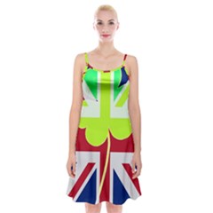 Irish British Shamrock United Kingdom Ireland Funny St  Patrick Flag Spaghetti Strap Velvet Dress by yoursparklingshop