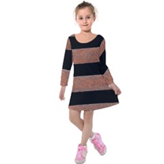 Stainless Rust Texture Background Kids  Long Sleeve Velvet Dress by Amaryn4rt