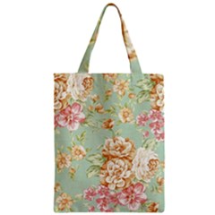 Vintage Pastel Flowers Zipper Classic Tote Bag by Brittlevirginclothing