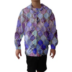 Blue Moroccan Mosaic Hooded Wind Breaker (kids) by Brittlevirginclothing