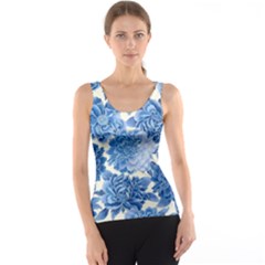 Blue Flowers Tank Top by Brittlevirginclothing