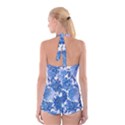 Blue flowers Boyleg Halter Swimsuit  View2