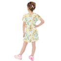 Pastel flowers Kids  Short Sleeve Velvet Dress View2