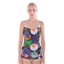 Japanese inspired  Boyleg Halter Swimsuit  View1