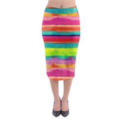 Painted Wet  Paper Midi Pencil Skirt by Brittlevirginclothing