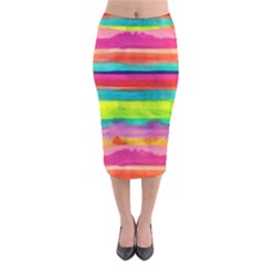 Painted Wet  Paper Velvet Midi Pencil Skirt by Brittlevirginclothing