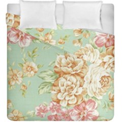 Vintage Pastel Flower Duvet Cover Double Side (king Size) by Brittlevirginclothing