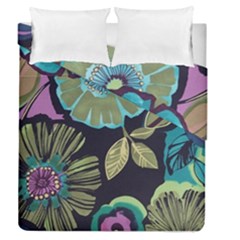 Dark Lila Flower Duvet Cover Double Side (queen Size) by Brittlevirginclothing