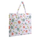 Abstract Vintage Flower Floral Pattern Zipper Large Tote Bag View2