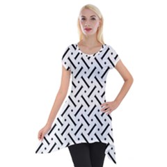 Geometric Pattern Short Sleeve Side Drop Tunic by Amaryn4rt