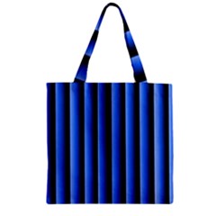 Blue Lines Background Zipper Grocery Tote Bag by Amaryn4rt