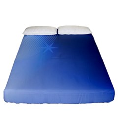 Blue Star Background Fitted Sheet (california King Size) by Amaryn4rt