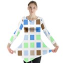 Colorful Green Background Tile Pattern Long Sleeve Tunic  View1