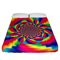 Colorful Psychedelic Art Background Fitted Sheet (california King Size) by Amaryn4rt