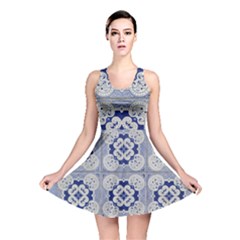 Ceramic Portugal Tiles Wall Reversible Skater Dress by Amaryn4rt