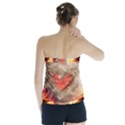 Arts Fire Valentines Day Heart Love Flames Heart Strapless Top View2