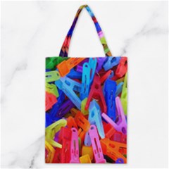 Clothespins Colorful Laundry Jam Pattern Classic Tote Bag by Nexatart