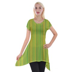 Green Lines Short Sleeve Side Drop Tunic by Valentinaart