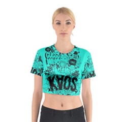 Typography Illustration Chaos Cotton Crop Top by Nexatart