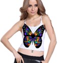 Abstract Animal Art Butterfly Spaghetti Strap Bra Top View1