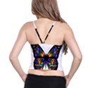 Abstract Animal Art Butterfly Spaghetti Strap Bra Top View2