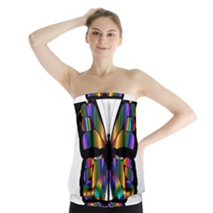 Abstract Animal Art Butterfly Strapless Top by Nexatart