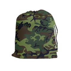 Camouflage Green Brown Black Drawstring Pouches (extra Large) by Nexatart