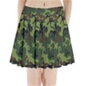 Camouflage Green Brown Black Pleated Mini Skirt View1