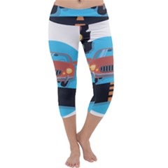 Semaphore Car Road City Traffic Capri Yoga Leggings by Nexatart