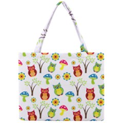 Cute Owl Wallpaper Pattern Mini Tote Bag by Nexatart