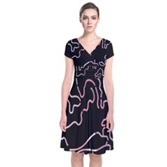 Abstract Glare Visual Art Short Sleeve Front Wrap Dress by Nexatart