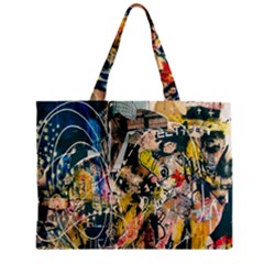 Art Graffiti Abstract Lines Zipper Mini Tote Bag by Nexatart