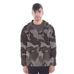 Background For Scrapbooking Or Other Camouflage Patterns Beige And Brown Hooded Wind Breaker (men) by Nexatart