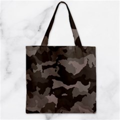 Background For Scrapbooking Or Other Camouflage Patterns Beige And Brown Zipper Grocery Tote Bag by Nexatart