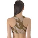 Background For Scrapbooking Or Other Beige And Brown Camouflage Patterns Sports Bra View2