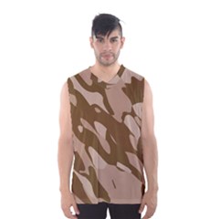 Background For Scrapbooking Or Other Beige And Brown Camouflage Patterns Men s Basketball Tank Top by Nexatart