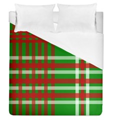 Christmas Colors Red Green White Duvet Cover (queen Size) by Nexatart