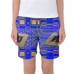 Processor Cpu Board Circuits Women s Basketball Shorts by Nexatart