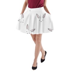 Cute Bunnies A-line Pocket Skirt by Brittlevirginclothing